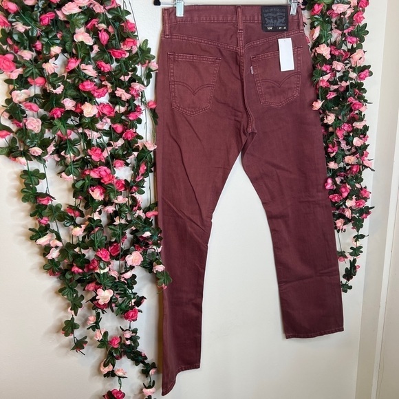 Levi’s Maroon 514 Straight Leg Jeans Men’s Casual NWT 29x32 0296 Red - Picture 5 of 11